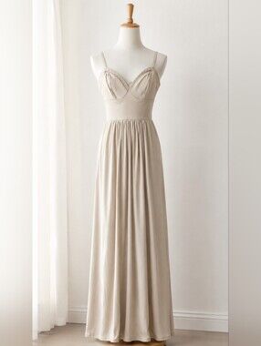 BCBGMAXAZRIA Cream Maxi Dress Sweetheart Neck Sleeveless Size XS
